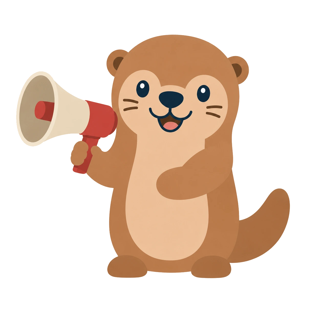 Lou holding a megaphone